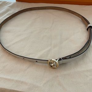 Gucci thin ivory leather belt